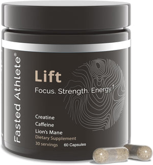 Lift – Lions Mane Mushroom Supplement - Brain Booster for Focus, Energy, & Productivity – Time Release Caffeine & Creatine – Nootropics, Mushrooms, Performance Formula, 60 Capsules 