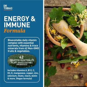 Dr. Tobias Omega 3 Fish Oil and Adult Multivitamin Includes Probiotics and Plant-Based Enzymes Promoting Overall Health - Made with Wholefoods