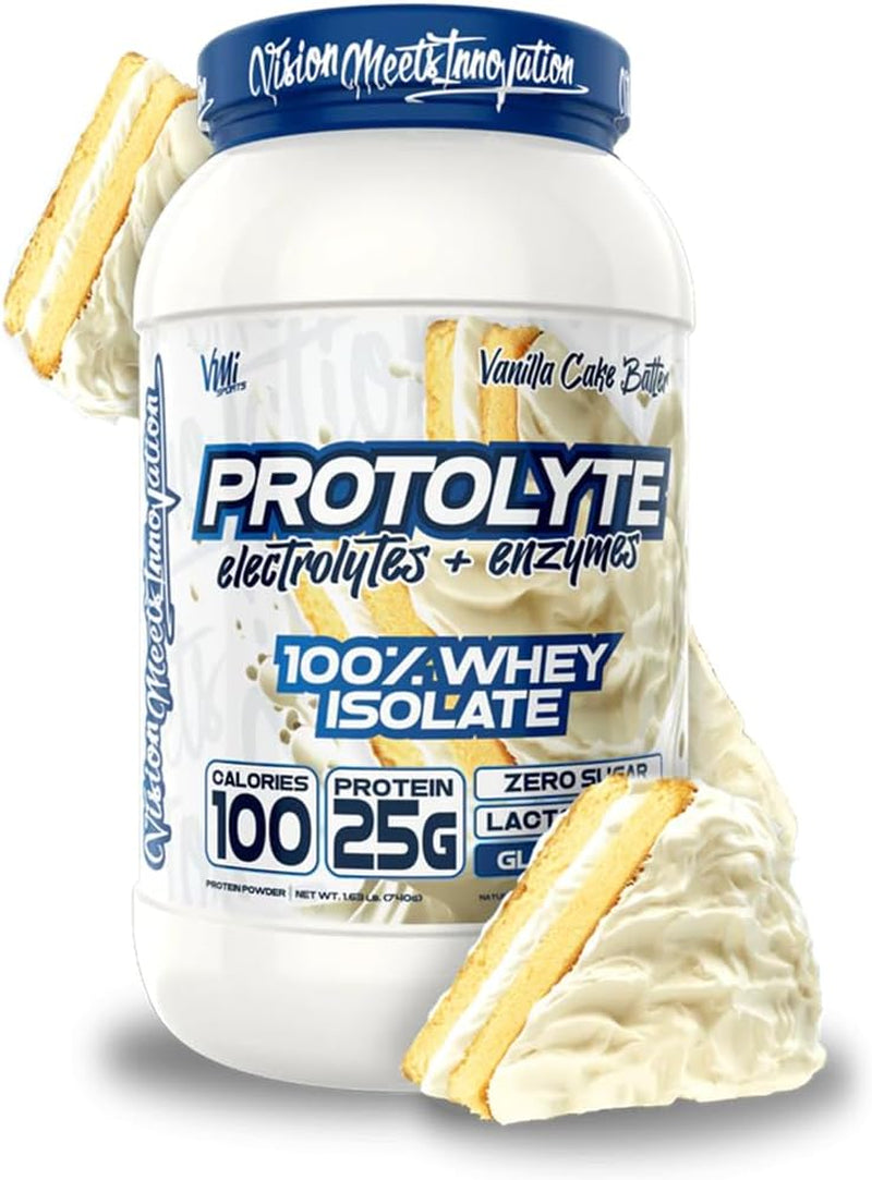 VMI Sports | Protolyte Whey Isolate Protein Powder | Low-Calorie 100% Whey Protein Isolate | Non-Gmo Low Sugar Lactose Free and Gluten Free 