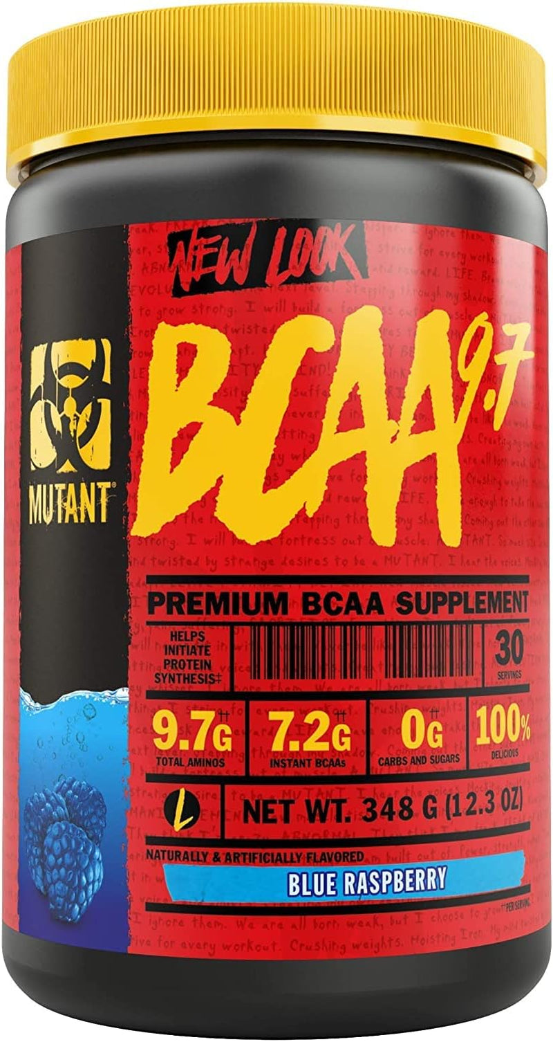 Mutant BCAA 9.7 Supplement BCAA Powder with Micronized Amino Energy Support Stack, 348G - Blue Raspberry