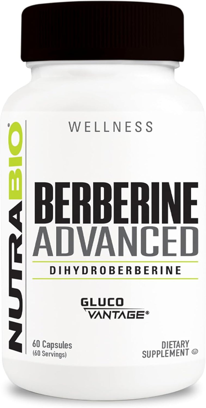Nutrabio Berberine Advanced Supplement (Dihydroberberine), 200 Mg - Provides Advanced Absorption Carbohydrate Tolerance Support, 60 Caps 