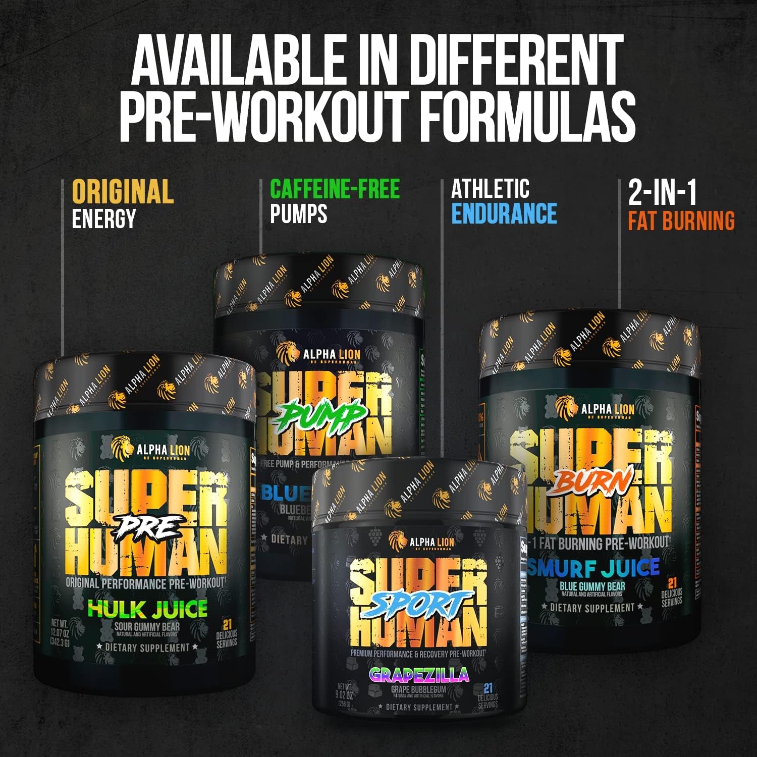 ALPHA LION Superhuman Pump Pre Workout Powder, Nootropic Caffeine & Stim Free Preworkout Supplement, Nitric Oxide Booster, Muscle Gainer, Energy & Focus (42 Servings, Peach Pumps Flavor)