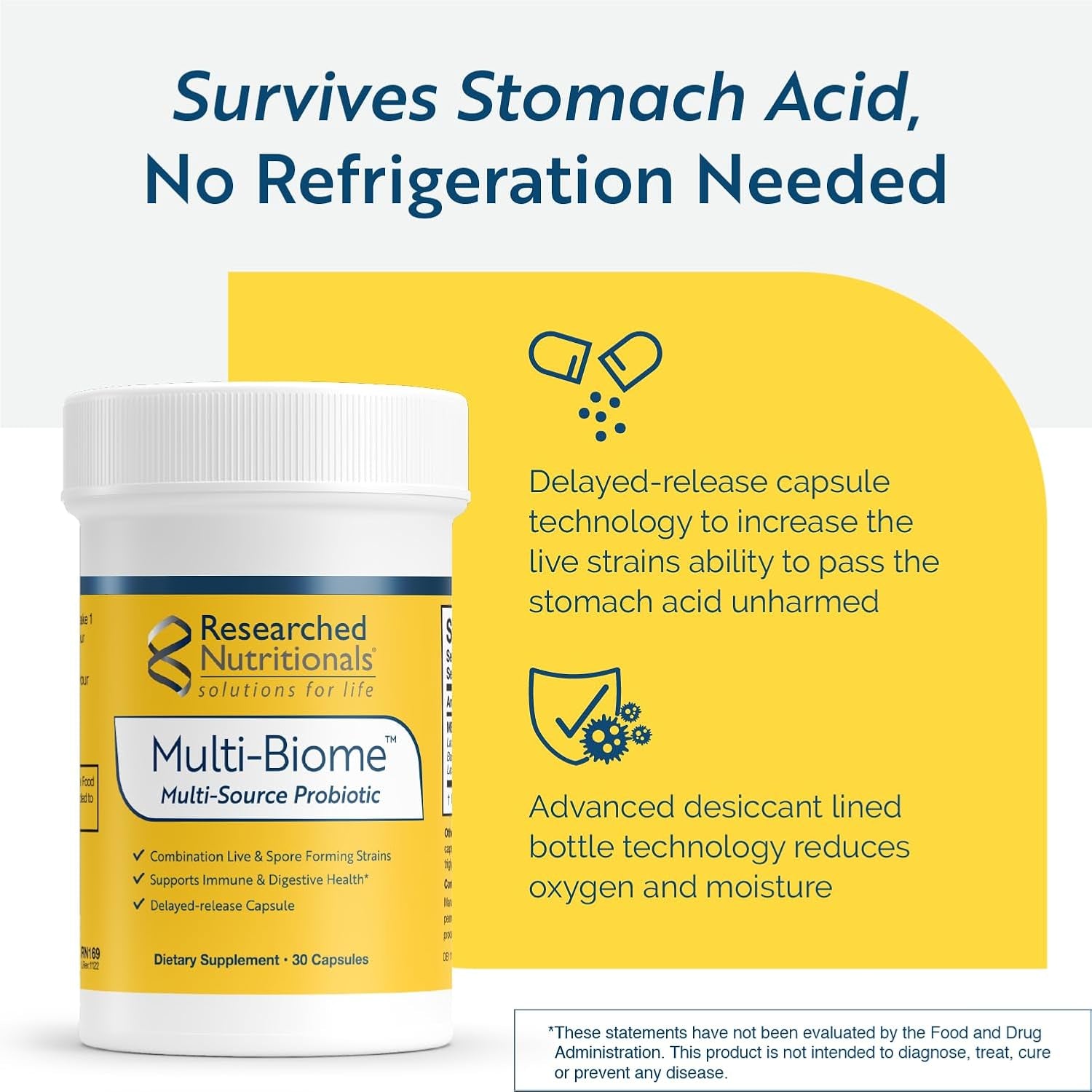 Multi-Biome Multi Strain Probiotic - Soil-Based Probiotics with Lactobacillus Probiotic Strains for Immune, Histamine, Cytokine, Digestive Health & Gut Support (30 Capsules) 