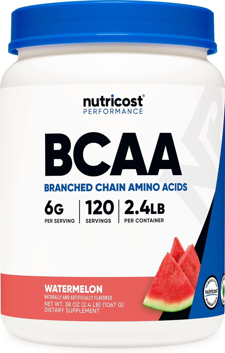 Nutricost BCAA Powder 2:1:1 (Watermelon, 120 Servings) - Gluten Free, Non-Gmo, Vegetarian