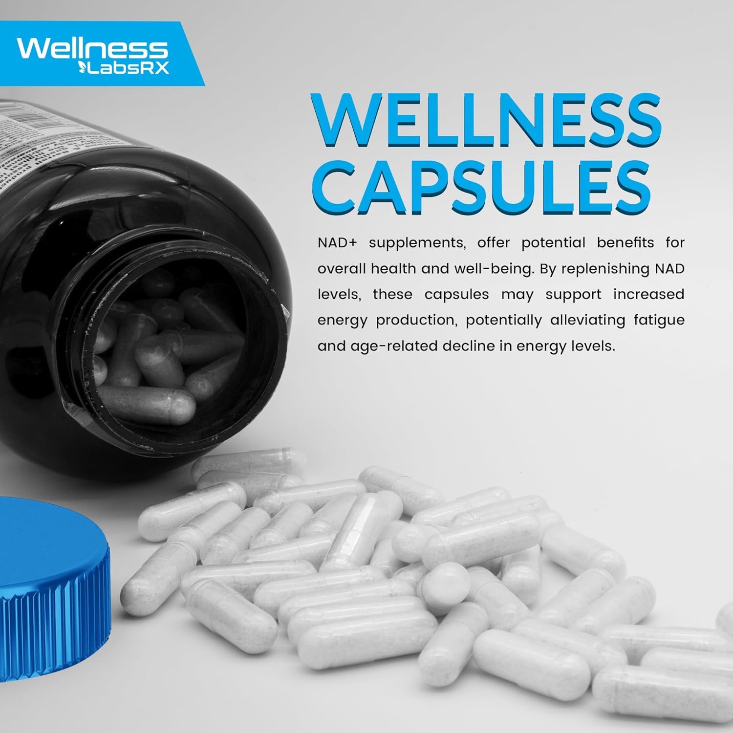 NAD Supplement, 1500Mg - Liposomal NAD+ Supplement with Resveratrol, Nad plus Boosting Supplement - Support Cellular Health, Stamina & Healthy Aging - Ultra Strength Capsules - 3 Pack