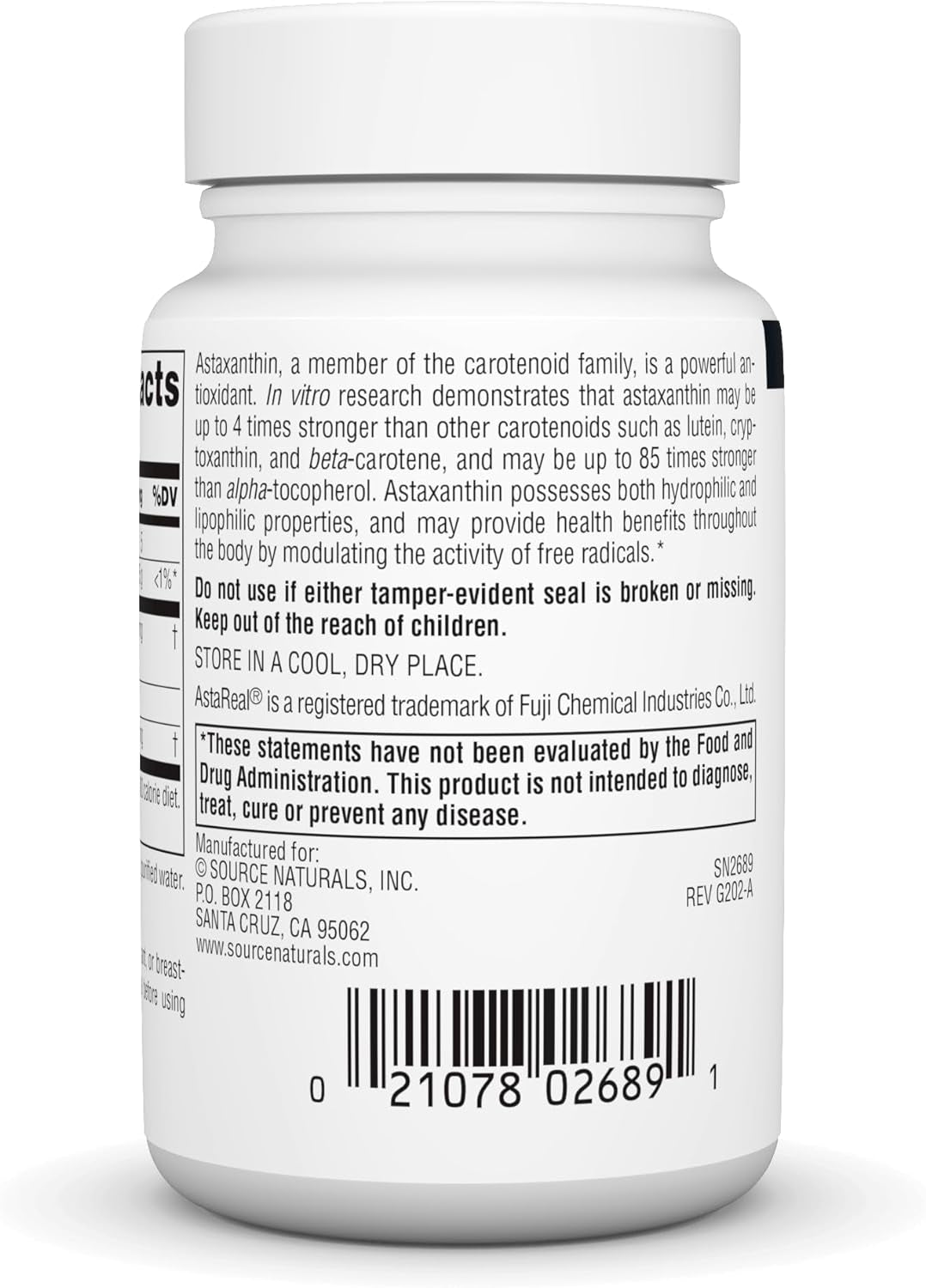Source Naturals Astaxanthin, Antioxidant Carotenoid, 12Mg - 30 Softgels