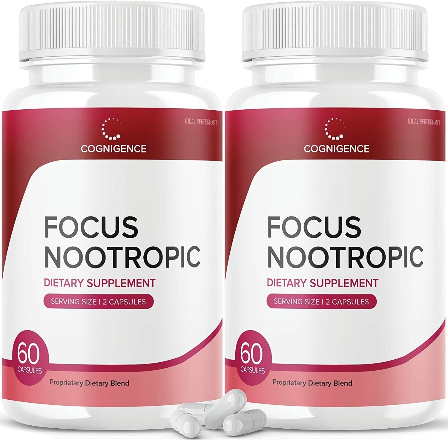 Cognigence Focus Nootropic Memory Booster Supplement Pills 120 Capsules (2 Pack)