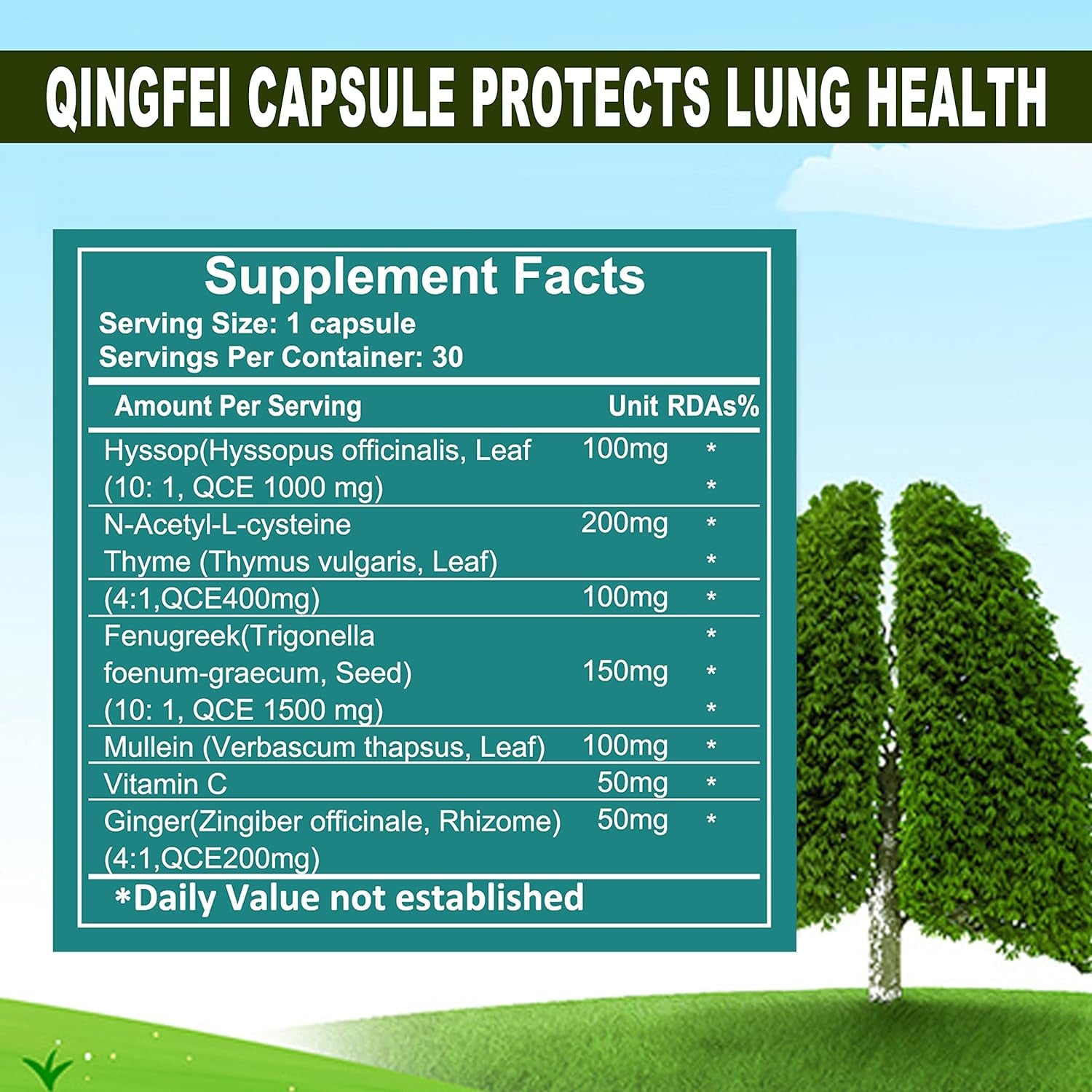 Royavita®Lung Cleanse Is an Effective Agent to the People at Risk or Challenged by Viral Infection, Smoking, COPD, Asthma, Pollution - 7 Natural Ingredients - Non-Gmo - Made in USA (1)