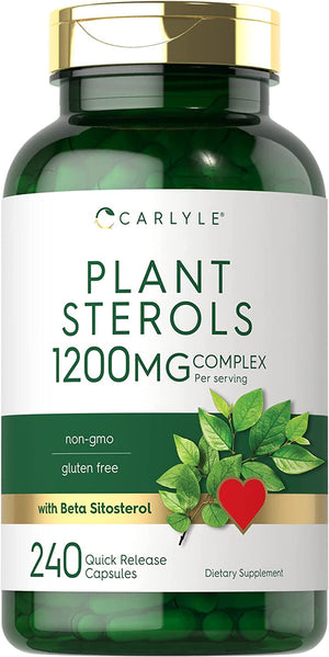 Carlyle Plant Sterols 1200 Mg | 240 Ultra Potent Capsules | Non-Gmo and Gluten Free Supplement | with Beta Sitosterol
