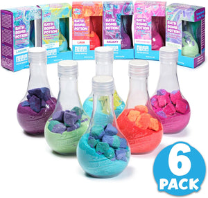 Tub Works® Kids Bath Bomb Potion™ Bath Toy, Variety 6 Pack | Nontoxic | Fizzes, Foams & Bubbles with an Eruption of Color | Interactive Bath Bombs for Kids | Fun Science Toddler & Kids Bath Toys