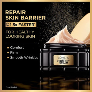 L'Oreal Paris Age Perfect Anti-Aging Midnight Face Serum 1 Oz + Midnight Cream 1.7 Oz, Smooths Wrinkles & Firms Skin + Eye Cream & Serum Sample