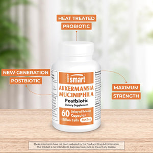 '- Akkermansia Muciniphila Postbiotic 1 Billion Non-Living Cells per Day (Maximum Strength) - GLP-1, Digestive & Gut Health Supplement | Non-Gmo & Gluten Free - 60 Delayed Release Capsules