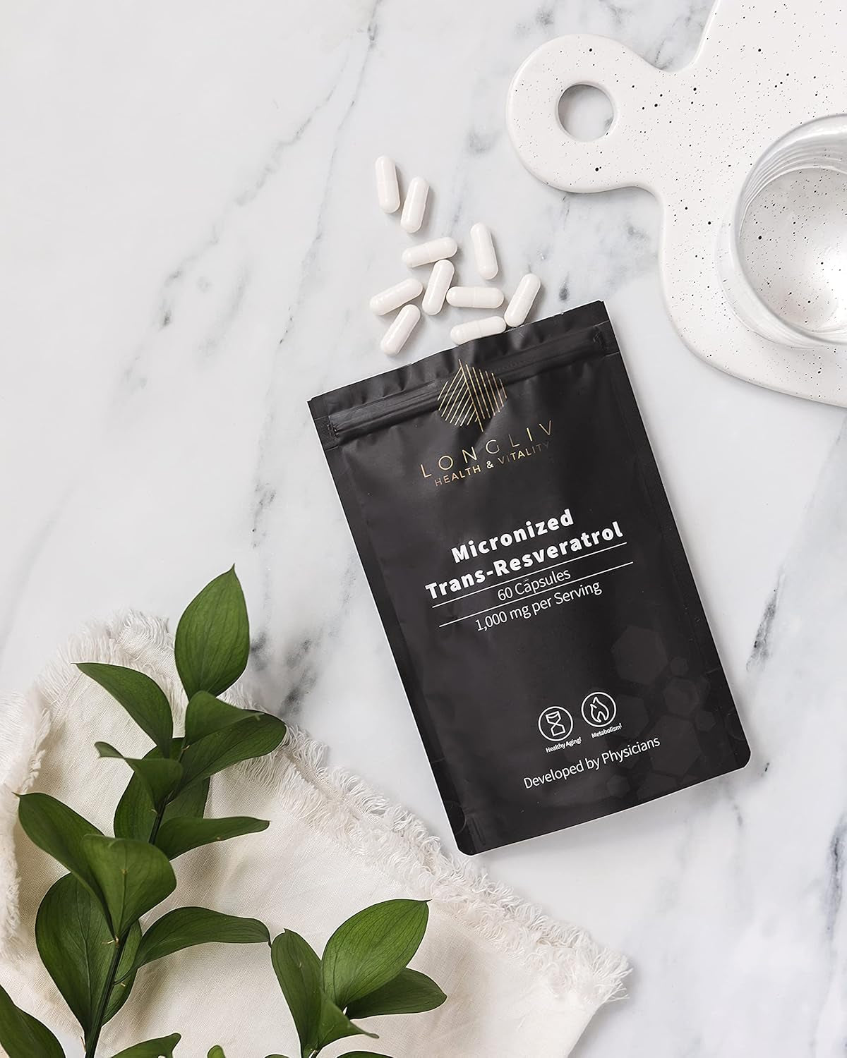 Resveratrol Supplement – Advanced Trans Resveratrol Capsules – Micronized Resveratrol 1000Mg against Inflammation and Oxidative Stress – Physician-Developed Resveratrol Capsules – 60 Capsules