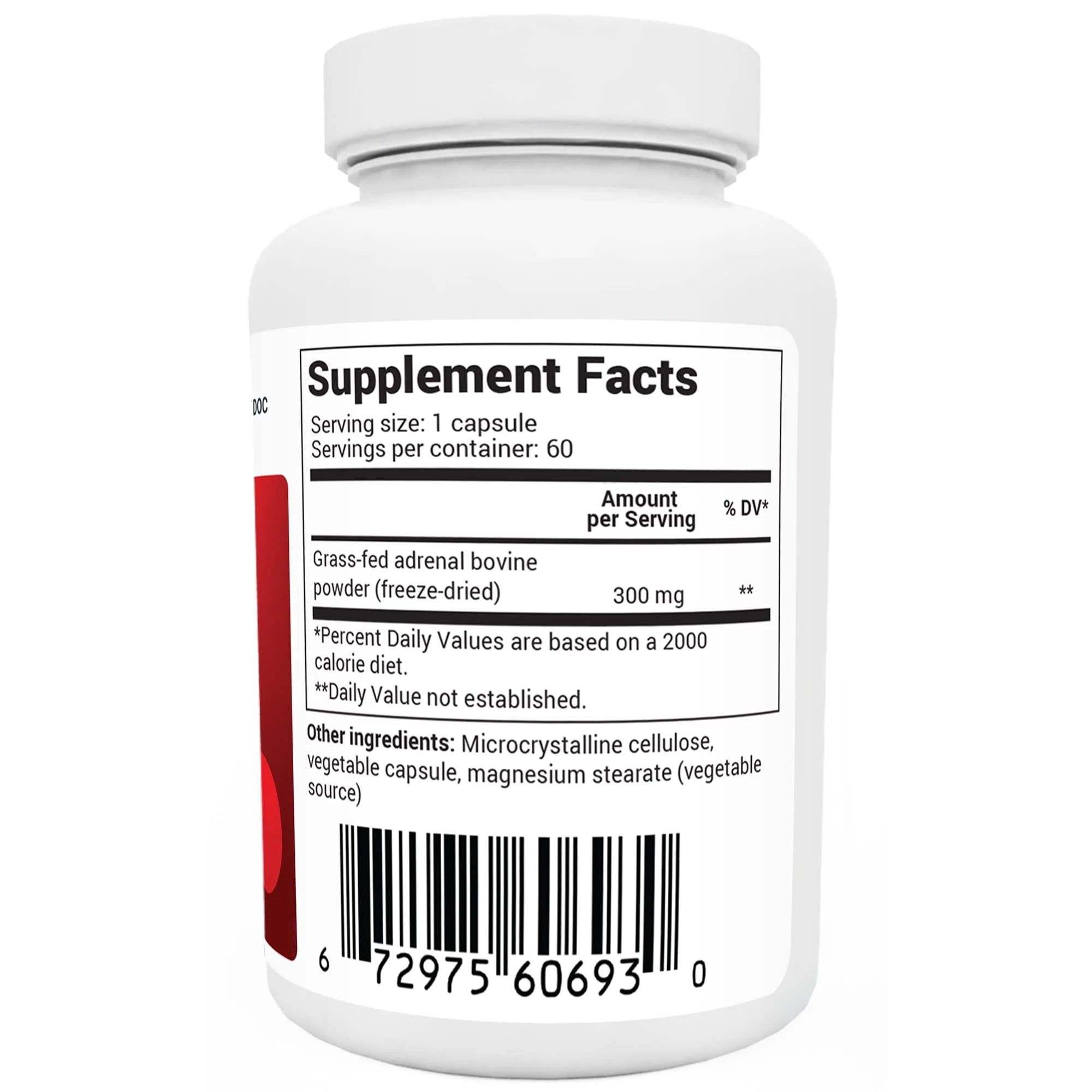 Adrenal Glandular Formula - Adrenal Cortex Supplement, 60 Veggie Capsules