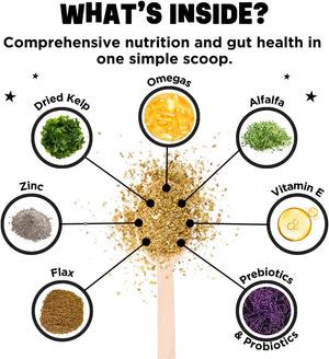 Dinovite Probiotic Supplement for Dogs - Omega 3 for Dogs - Hot Spot Relief - Skin & Coat Supplement for Dogs - 30 Day Supply (30 Day Supply, Medium Dogs (18-45 Lbs))