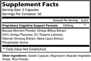 Cognigence Focus Nootropic Memory Booster Supplement Pills 120 Capsules (2 Pack)