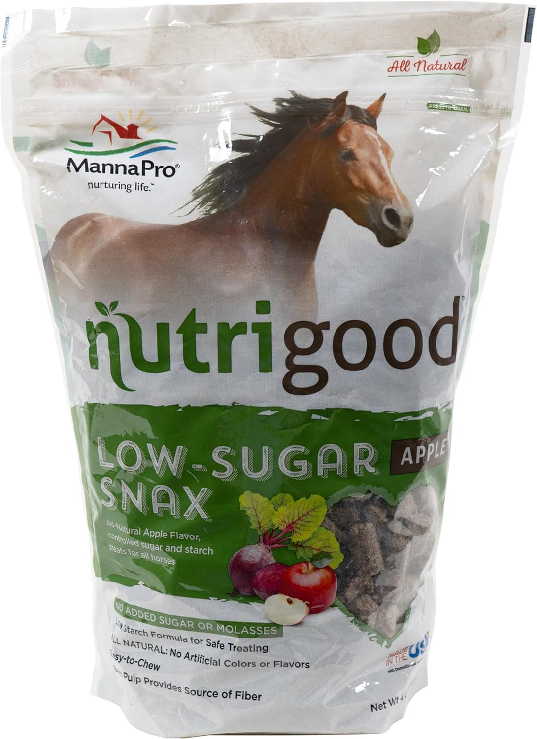 Nutrigood Low-Sugar Snax | Apple Flavor Horse Treats | 4 Pounds
