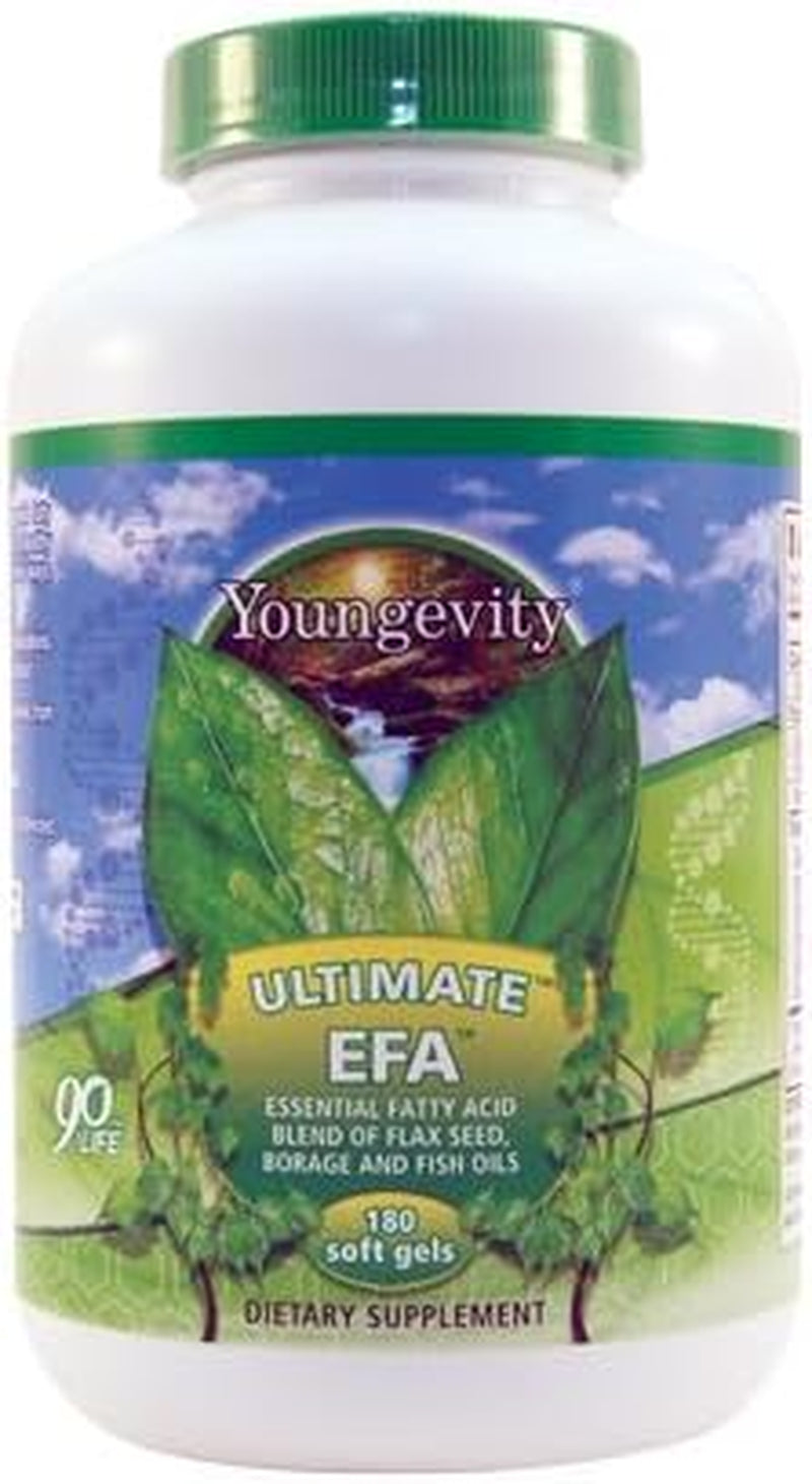 Youngevity Ultimate EFA - Organic Source of Essential Fatty Acids | Omega 3, 6, & 9 | Made from Borage, Flax & Fish Oil | 180 Soft Gel Capsules | 4 Pack