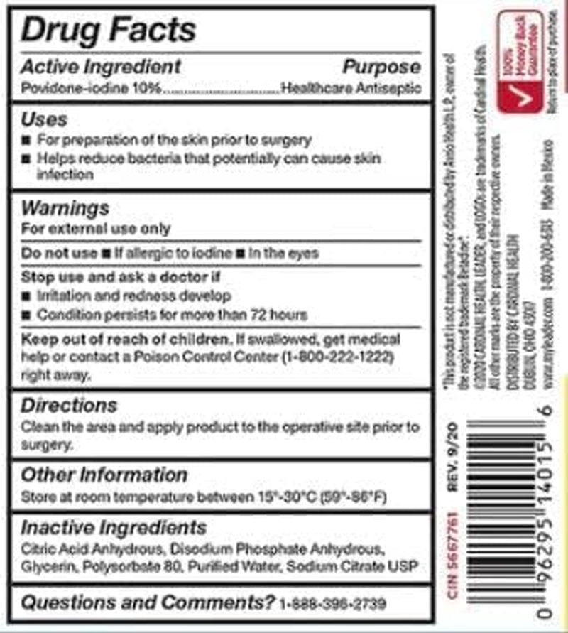Leader Povidone Iodine 10% Prep Solution USP, First Aid Antiseptic Wound Cleanser, Wound Wash, Antiseptic Soap (8 Fl Oz, Pack of 2)