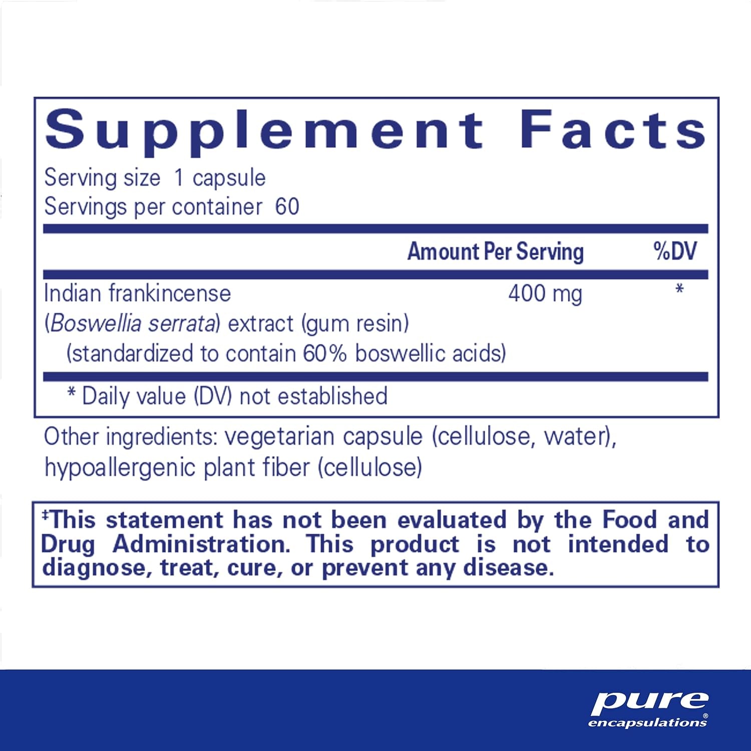 Pure Encapsulations Boswellia Supplement - for Joint Health, GI & Connective Tissue - Supports Healthy Joints & Digestive Health* - Non-Gmo & Vegan - 60 Capsules 