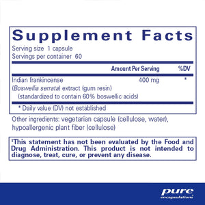 Pure Encapsulations Boswellia Supplement - for Joint Health, GI & Connective Tissue - Supports Healthy Joints & Digestive Health* - Non-Gmo & Vegan - 60 Capsules 