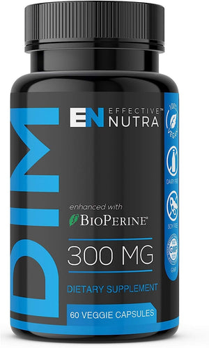 Dim Supplement 300Mg Capsule - Extra Strength Diindolylmethane DIM + Bioperine - Estrogen Blocker for Men & Women - Estrogen Balance, Metabolism, Hormone, Menopause, Acne, PCOS