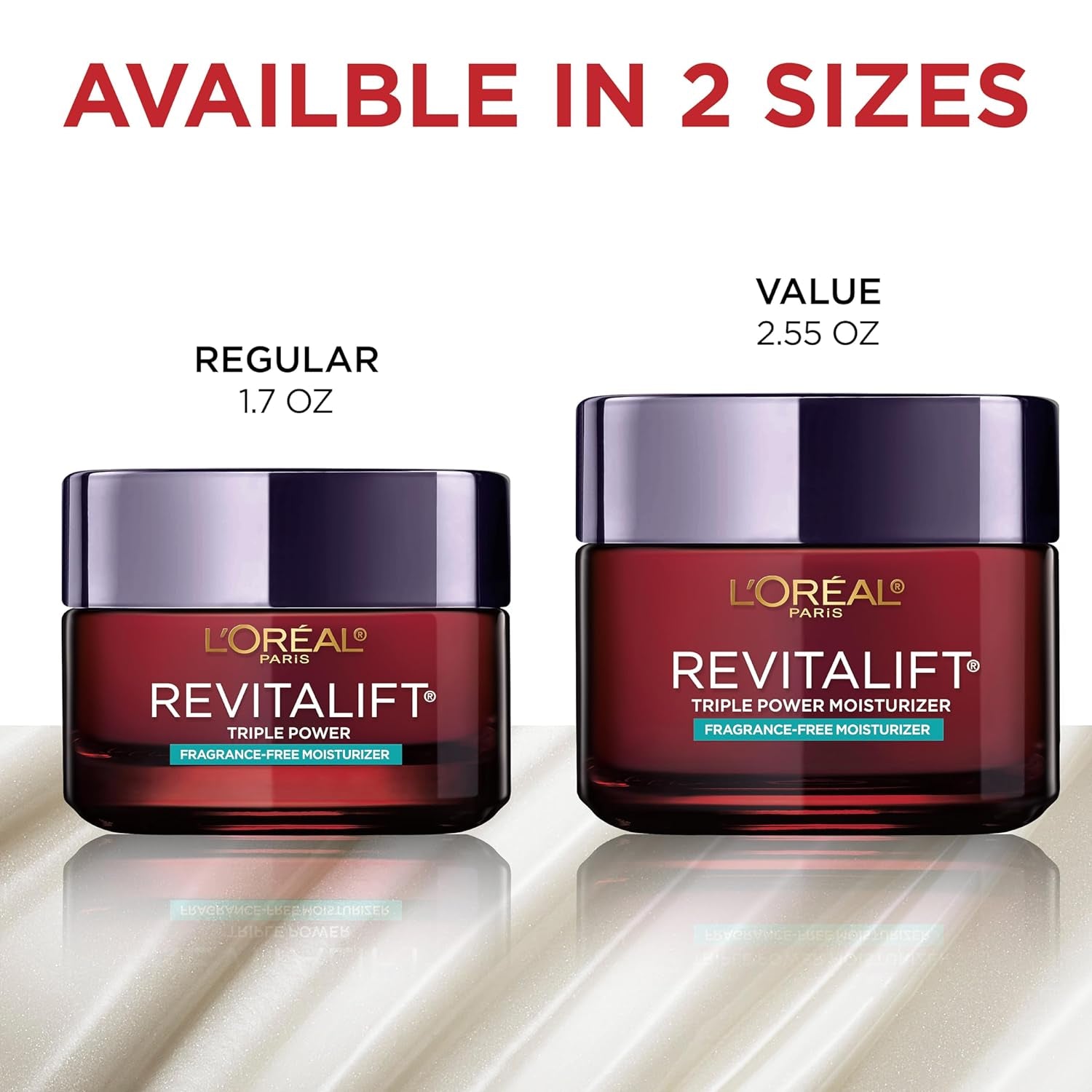 L'Oreal Paris Revitalift Triple Power Anti-Aging Face Moisturizer, Fragrance Free, Pro Retinol, Hyaluronic Acid & Vitamin C to Reduce Wrinkles, Firm & Brighten Skin, 2.55 Oz
