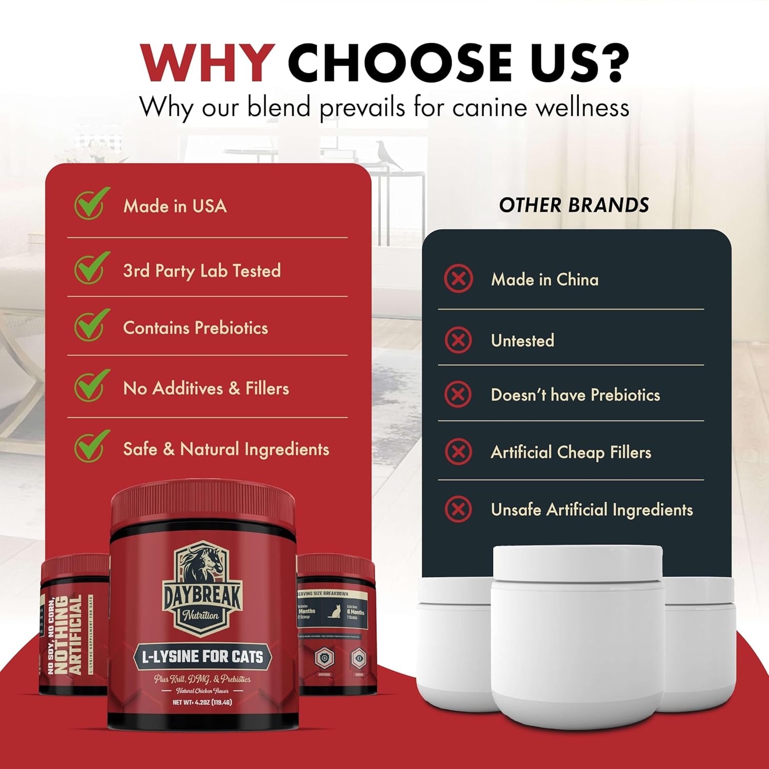 L-Lysine for Cats and Kittens - 900 Mg L Lysine Powder for Cats for Immunity & Respiratory Support - Cat Supplement with L-Lysine, Prebiotics, Krill, & DMG for Immune System, Eye Health & Sneezing