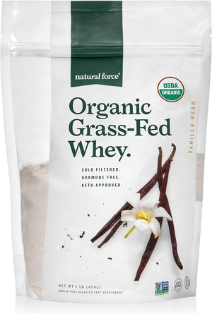 Grass Fed Organic Whey Protein Powder – Non GMO Verified, Humane Certified & Lab Tested for Toxins – Real Vanilla Flavor – Keto Friendly, Low Carb, and Kosher - 16 Ounce A2 Protein