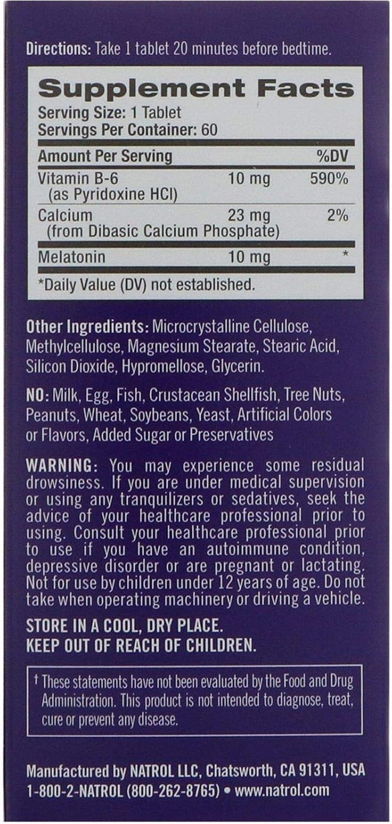 Natrol Advanced Sleep Melatonin Tablets, Maximum Strength 10 Mg 60 Ea