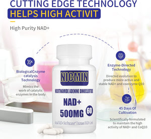 Liposomal NAD+ Supplement 800Mg with TMG 300Mg, Max Absorption Actual NAD+ Supplement（Not a Precursor for Cell Energy, Healthy Aging and Muscle Repair 60 Capsules