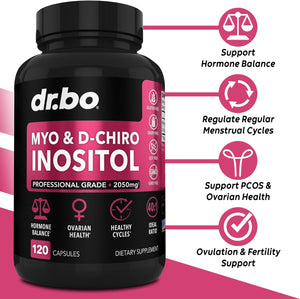Myo-Inositol & D-Chiro Inositol & Water Away Pills - Water Retention Diuretics for Gut Health & Leg Swelling - Fertility Supplements for Women to Regulate Menstrual Cycle, Support Ovarian Health PCOS