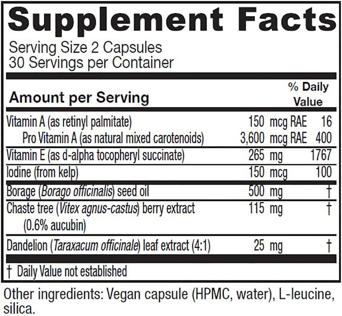 '- Breast Cycle Blend - Breast Cycle Support - 60 Vegetarian Capsules