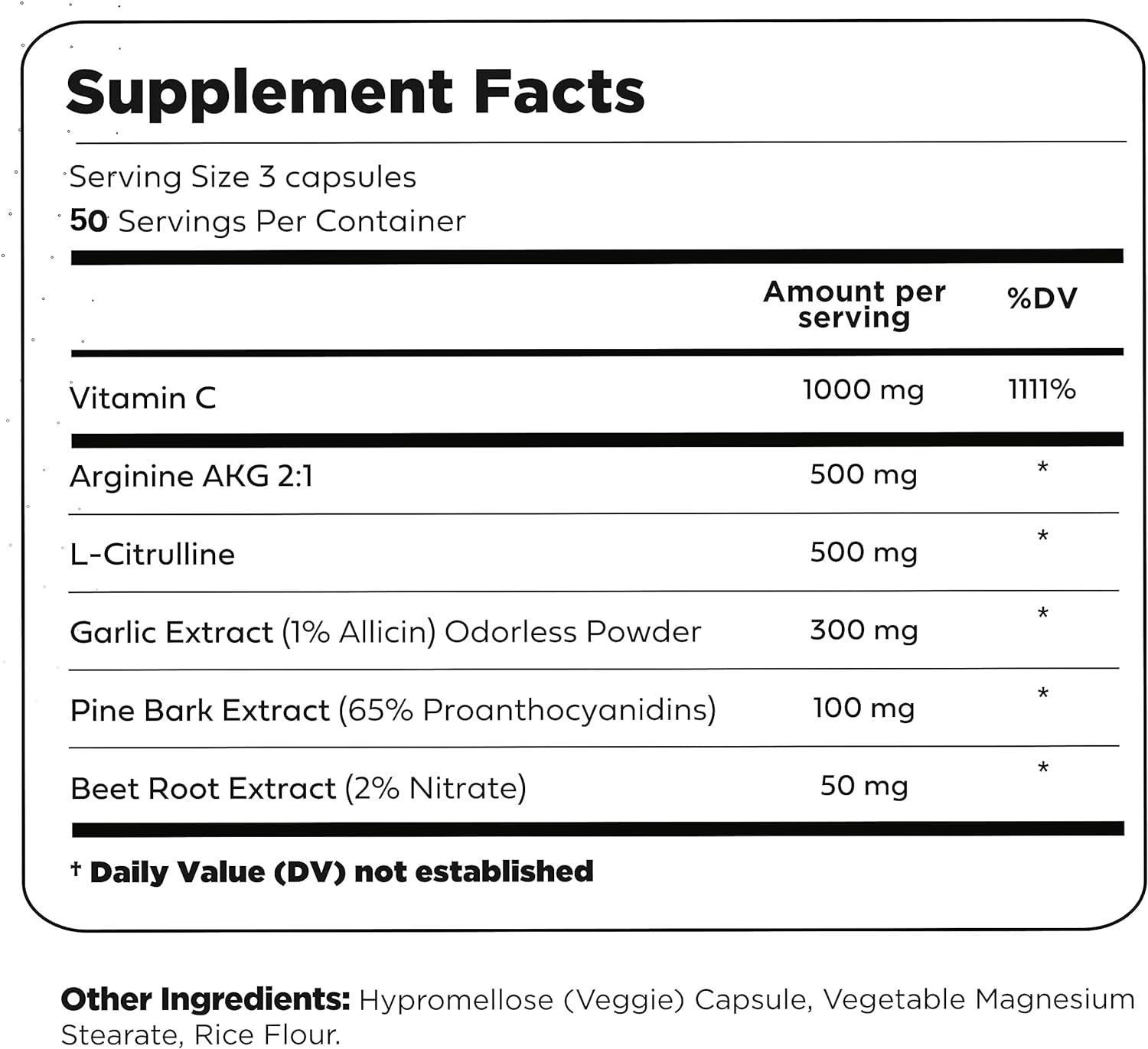 Nitric Oxide 6X Booster, 150 Veggie Capsules - Natural Supplement - Beetroot, Arginine AKG, Citrulline, Pine Bark, Garlic & VIT C | #1 Nitric Oxide Pills for Men, Nitrous Oxide Blood Flow