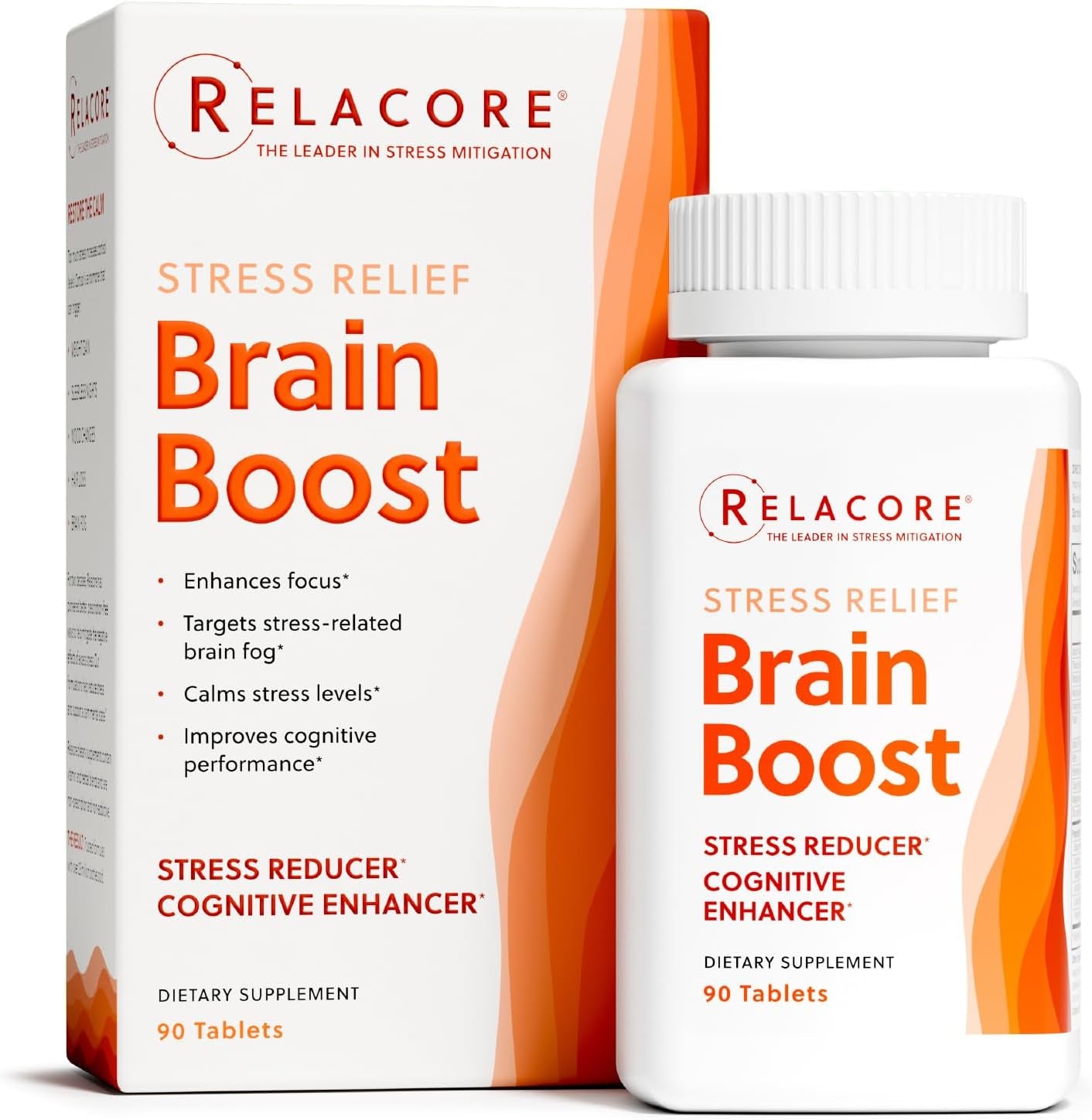 Brain Boost Brain Supplement for Men and Women to Reduce Stress-Related Brain Fog, Improve Focus and Memory, Enhance Mental Clarity* – Caffeine-Free 