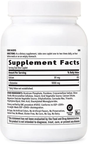 L-Glutamine 1000 Mg - 100 Vegetarian Caplets (100 Servings) 