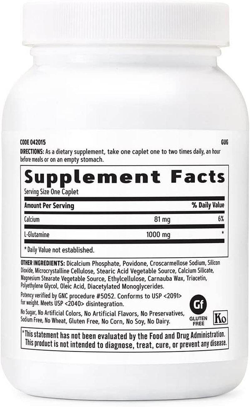 L-Glutamine 1000 Mg - 100 Vegetarian Caplets (100 Servings) 