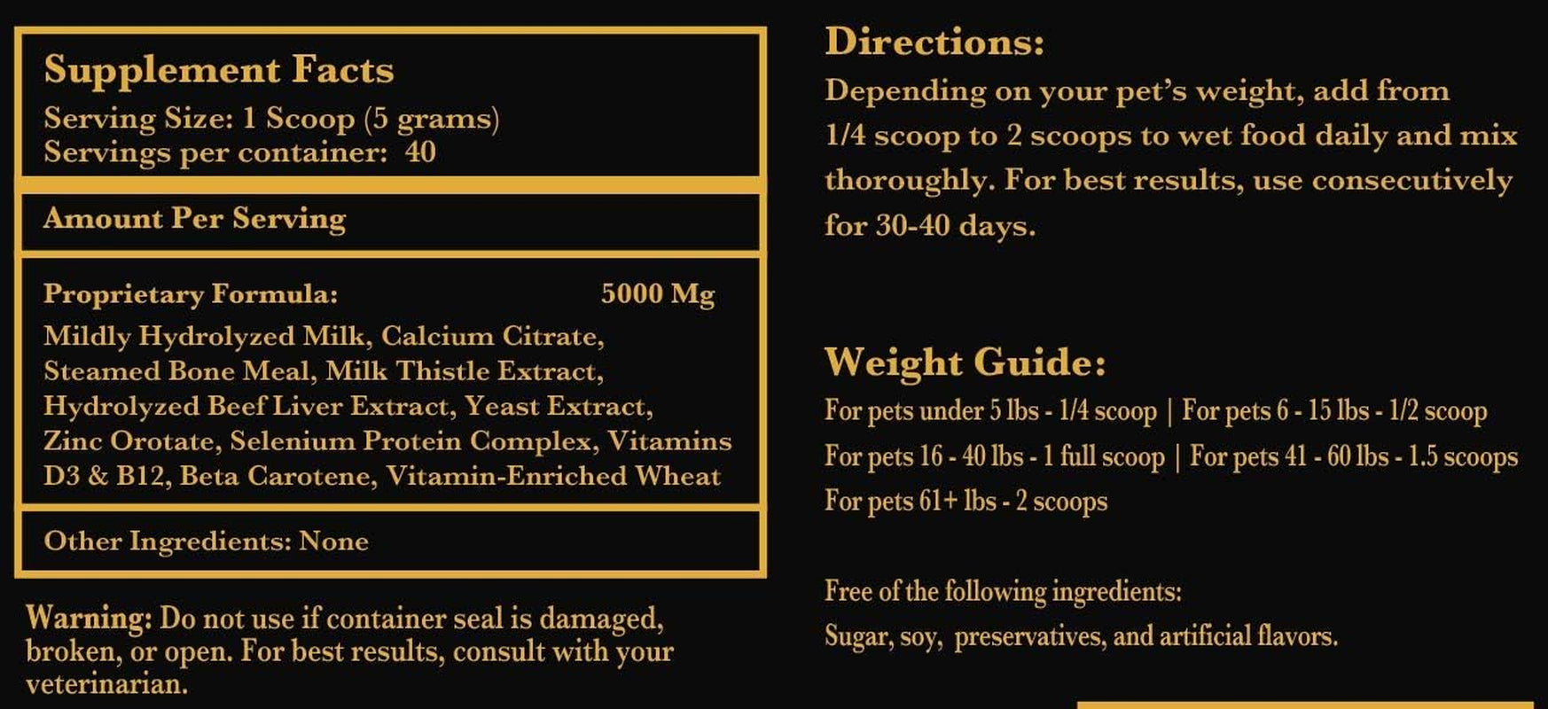 Nursing Supplement and Vitamins for Nursing Dogs and Cats - Nursing, Lactation and Recovery Supplement for Breeders - Muscle & Mental Development for Puppies and Kittens - 200G