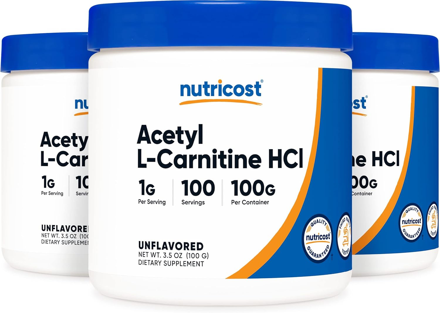 Nutricost Acetyl L-Carnitine HCI (ALCAR) 100 Grams per Container - 1G per Serving - Non-Gmo, Gluten Free, Unflavored 