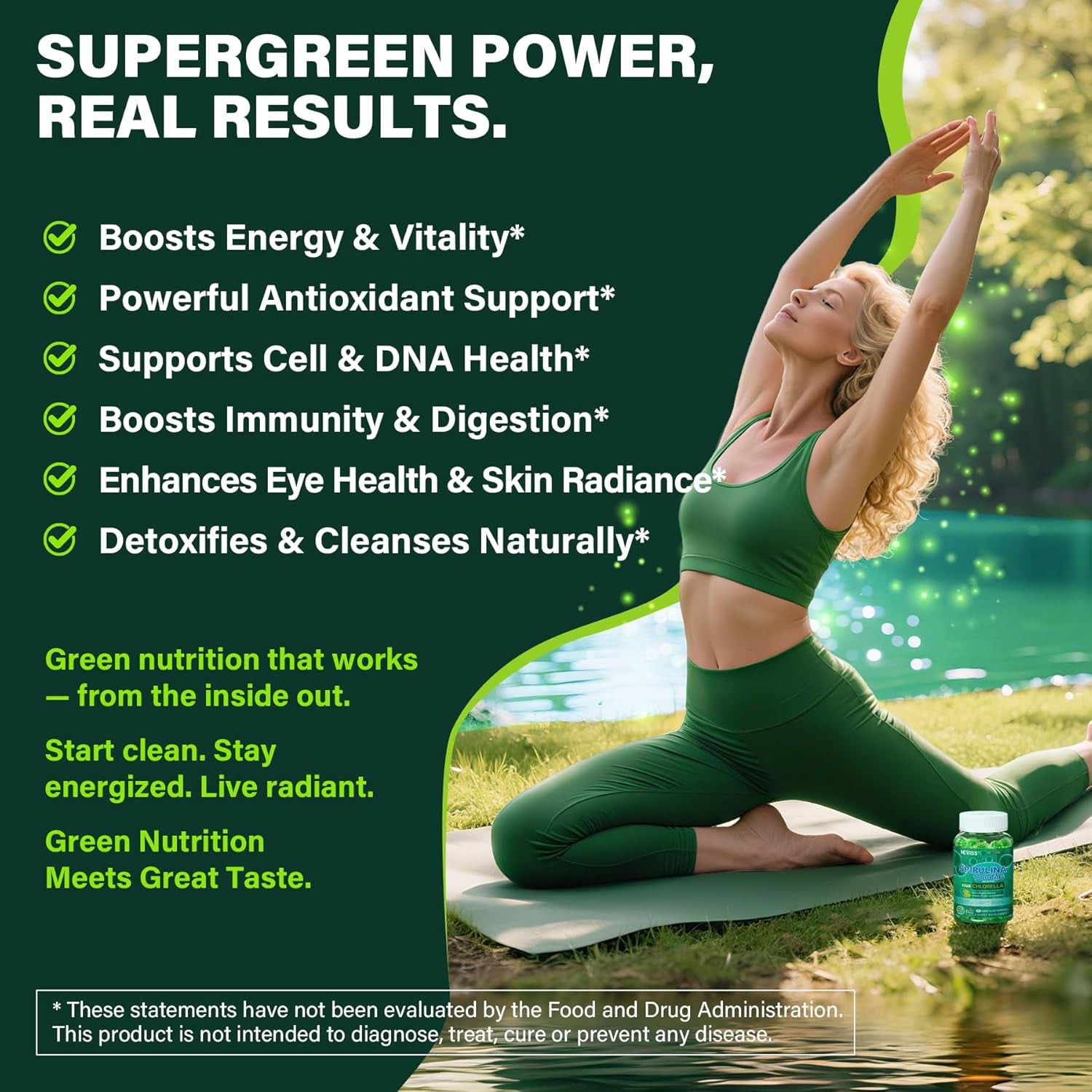 NEVISS Melatonin 60Mg, Organic Spirulina & Chlorella Gummies, 2 Pack