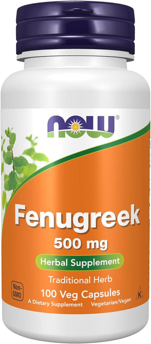 NOW Supplements, Fenugreek (Trigonella Foenum-Graecum) 500 Mg, Herbal Supplement, 100 Veg Capsules