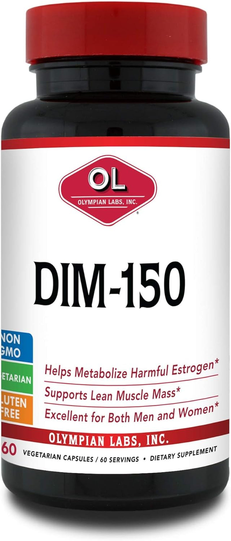 Olympian Labs DIM Supplement 150Mg - DIM Diindolylmethane 30 Capsule Supply of DIM for Estrogen Balance, Hormone Menopause Relief, Acne Treatment, PCOS, Bodybuilding