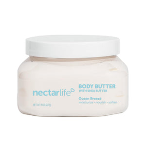 Nectar Bath Treats Body Butter, Whipped Shea Butter, Large Unscented Body Cream for Moisturizing Dry Skin, Hydrating Vegan Shea Lotion for Women, 16 Oz. (Fragrance Free, Large)