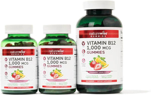 Naturewise Vitamin B12 Gummies for Adults, 1000 Mcg - Strawberry Lemon Flavor - Supports Daily Energy, Mental Clarity, Cognitive Function - Vegan, Gluten-Free, Non-Gmo - 180 Gummies[3-Month Supply]