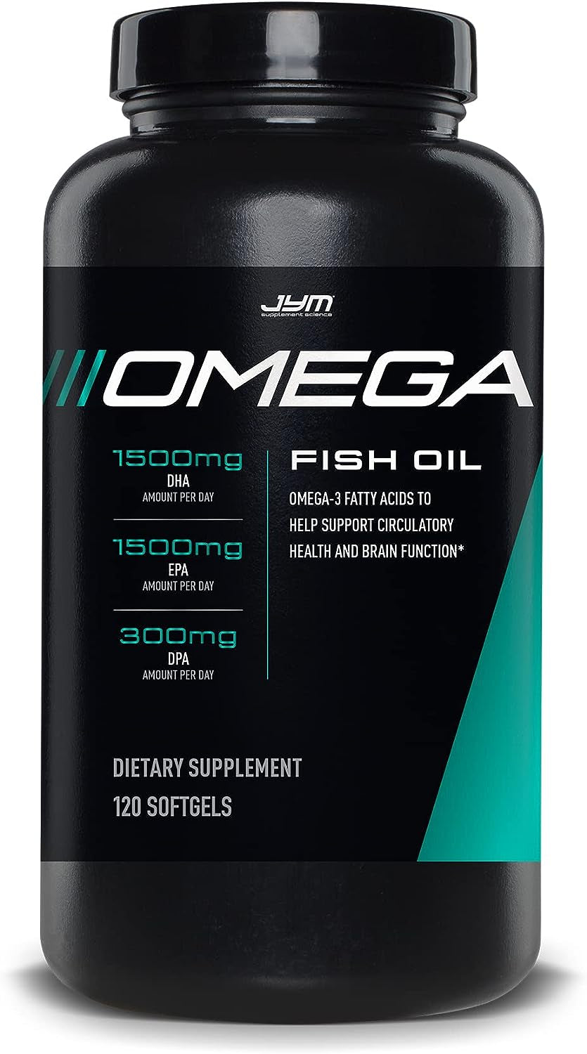 Omega JYM Fish Oil 2800Mg, High Potency Omega 3, EPA, DHA, DPA for Brain, Heart, & Joint Support | | 120 Soft Gels 