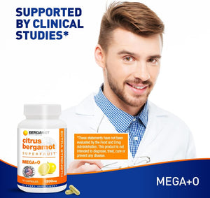 Bergamet Bergamot Citrus Supplement with 1200Mg per Serving and 80% Polyphenols - 120 Capsules - Made in the USA
