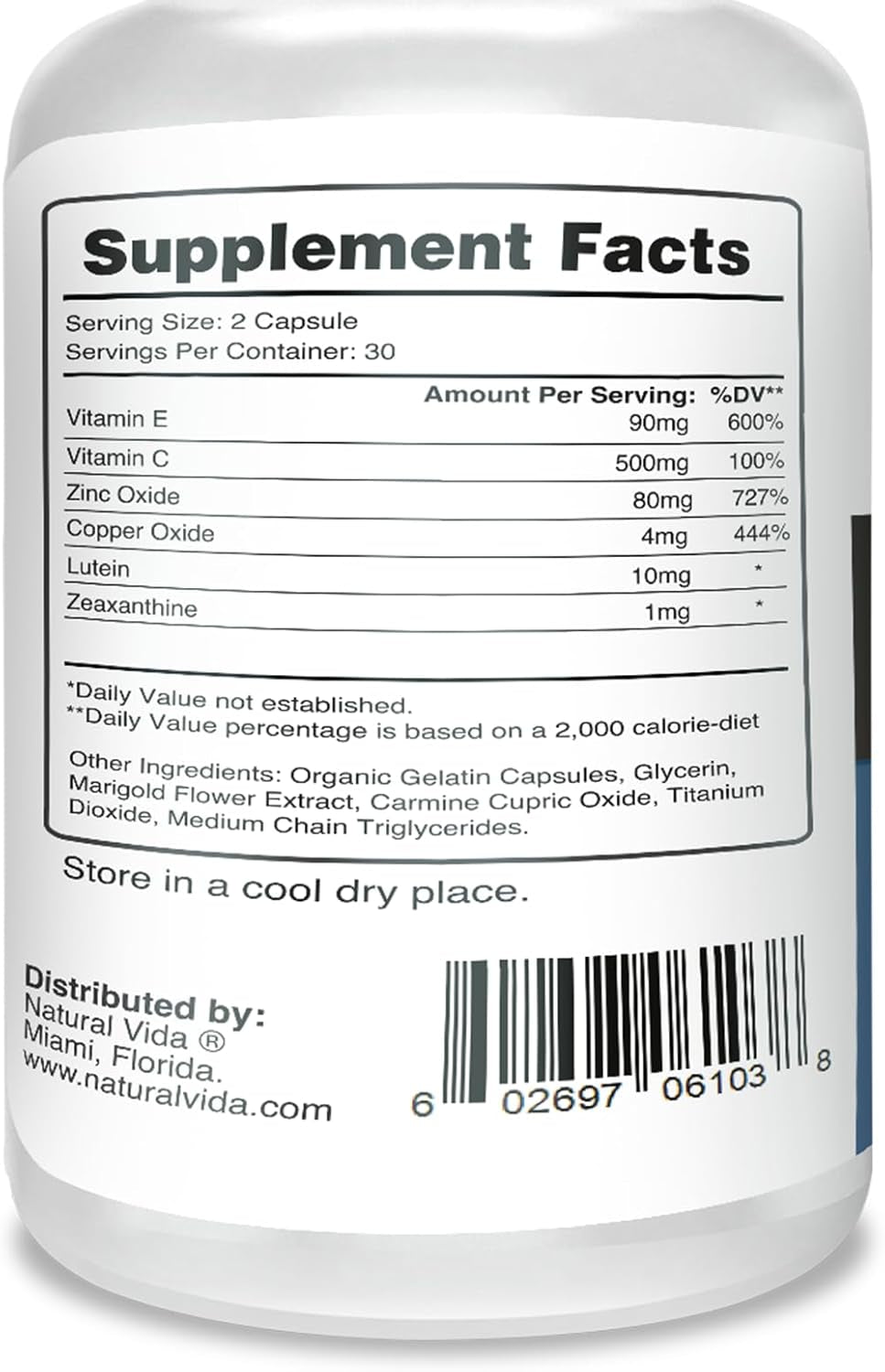 Perfect Vision AREDS2 Inspired Formula - Enhance Vision Supplement - Lutein Zeaxanthin Vision Complex (60 Eye Capsules)