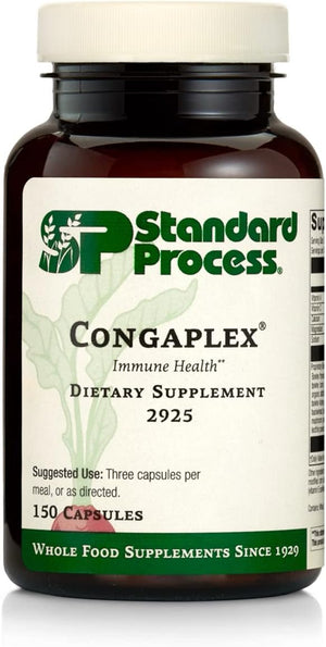 Standard Process Congaplex - Thymus Gland Support Supplement - Support Immune Health with Calcium Lactate, Magnesium, Vitamin C & Vitamin a - Immune System Aid with Mushroom Powder - 150 Capsules 