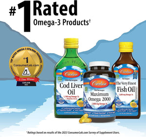 Carlson - Elite DHA Gems, 1000 Mg DHA, Wild Caught, Sustainably Sourced, Brain Function & Healthy Vision, 120 Softgels