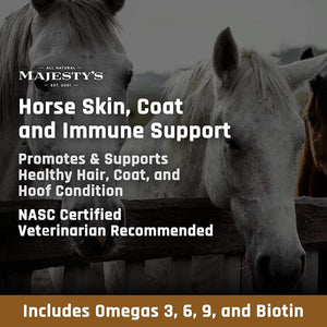 Majesty'S Omega Wafers - Superior Horse/Equine Skin, Coat, and Immune Support Supplement - Omega 3, 6, 9, and Biotin (Regular, 2 Pack(120 Count Total))